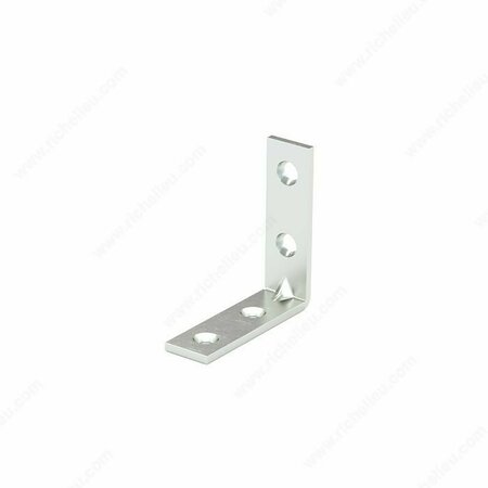 RICHELIEU AMERICA Onward Corner Brace, 3/4 in W, 3 in H, Steel, Zinc, 2.6 mm Thick Material 97X30BC